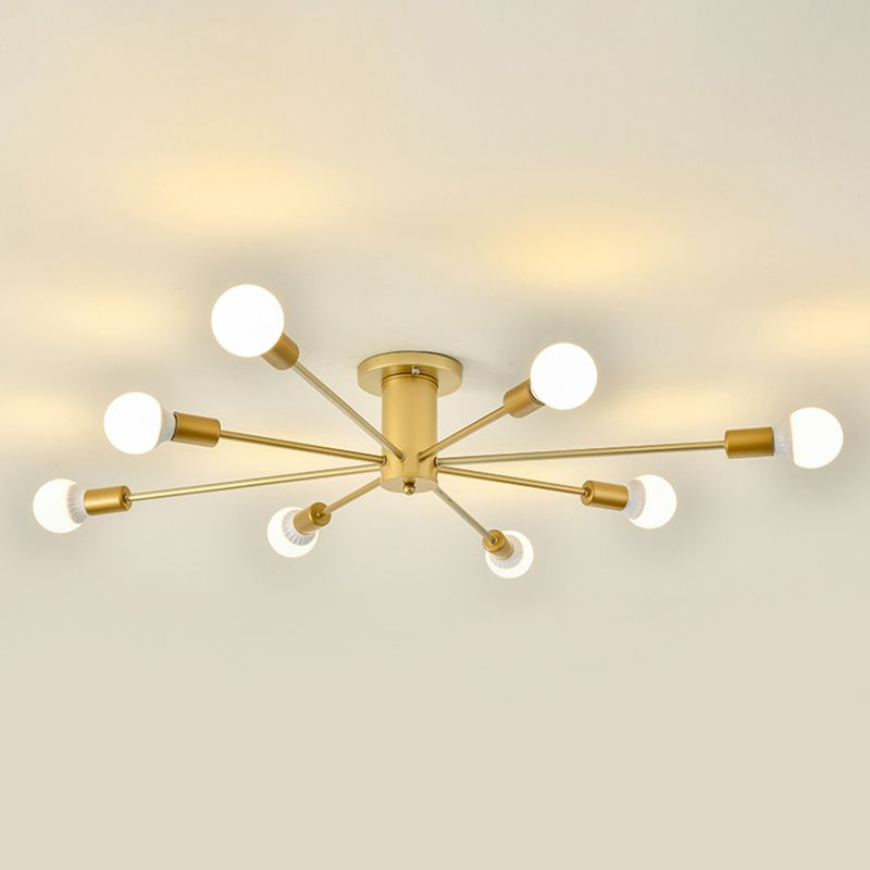 Nordic Ceiling Light Simple Wrought Iron Multi-head Modern Industrial Style Creative Geometric Living Room Bedroom Dining Room Lamps