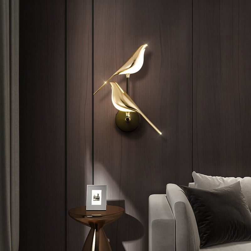 Modern Style Bird Shaped Sconce Light Fixtures Metal Multi Lights Wall Mounted Lighting