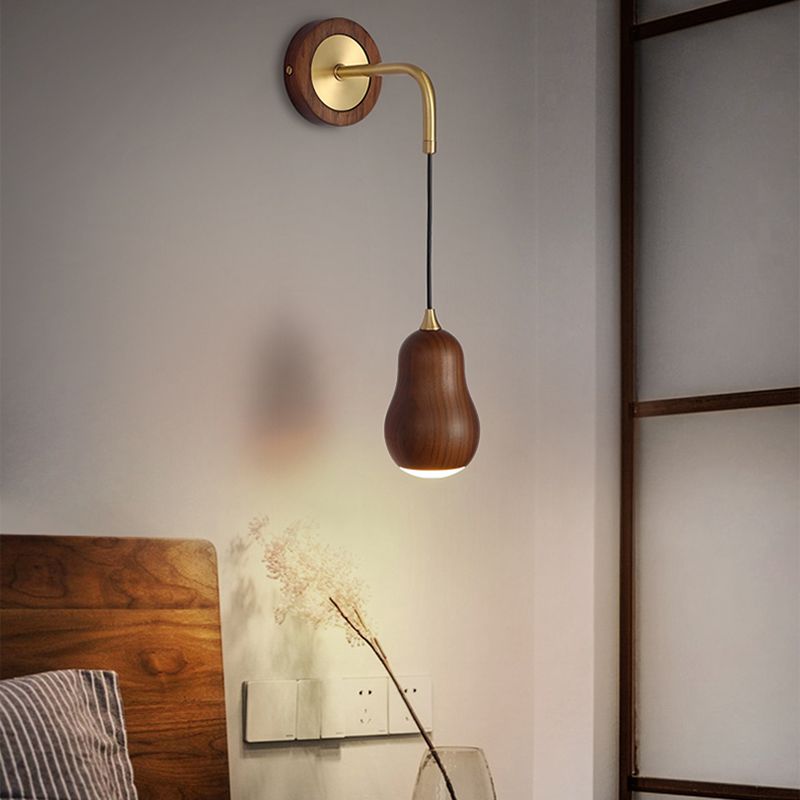 Modernism Wooden Wall Mounted Sconce 1-Light Wall Light for Foyer
