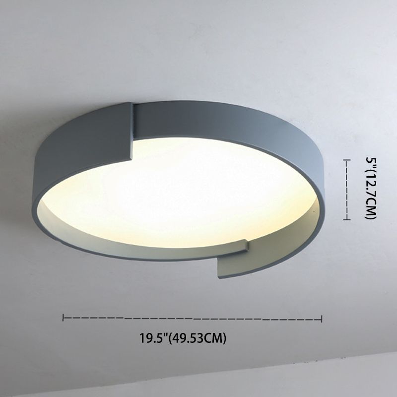 Round LED Ceiling Light Fixture Macaron Acrylic Bedroom Flush Mount Recessed Lighting
