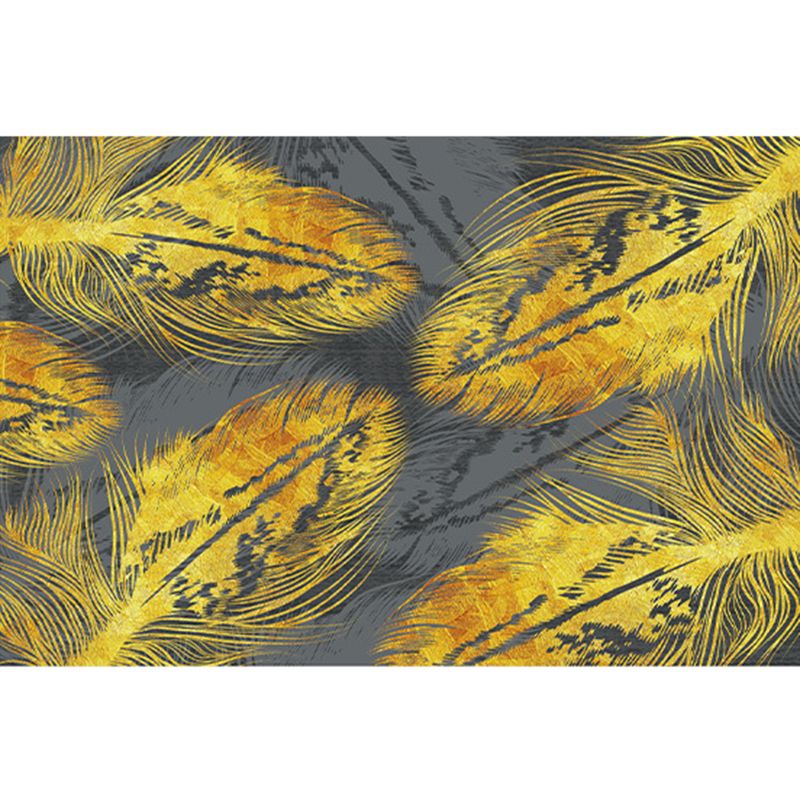 Modern Area Carpet Simple Plant Print Indoor Rug Polyester Stain Resistant Carpet for Home Decor