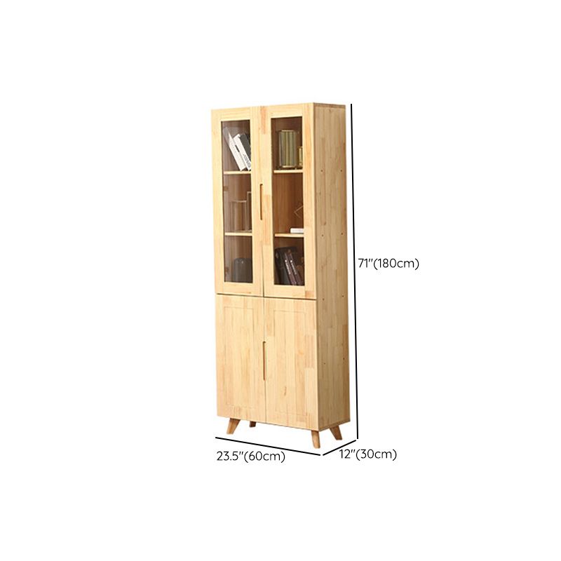 Contemporary Cabinet Rectangle Glass Paned With Doors Pine Accent Cabinet