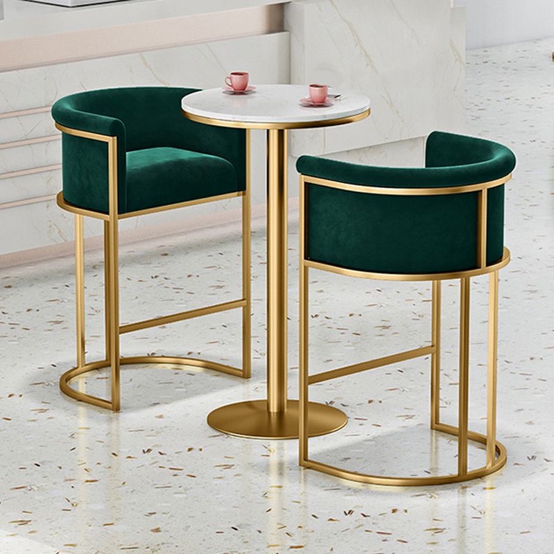 Glam 1/3/5 Pieces Bar Table Set Rectangle Stone Counter Table with High Stools for Kitchen