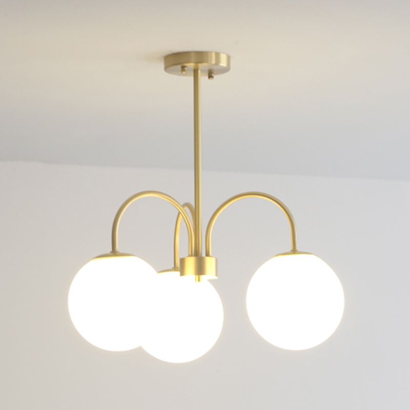 Lampade lampadari in rame dorato lampade a sospensione a 3 teste per soggiorno a 3 teste per soggiorno