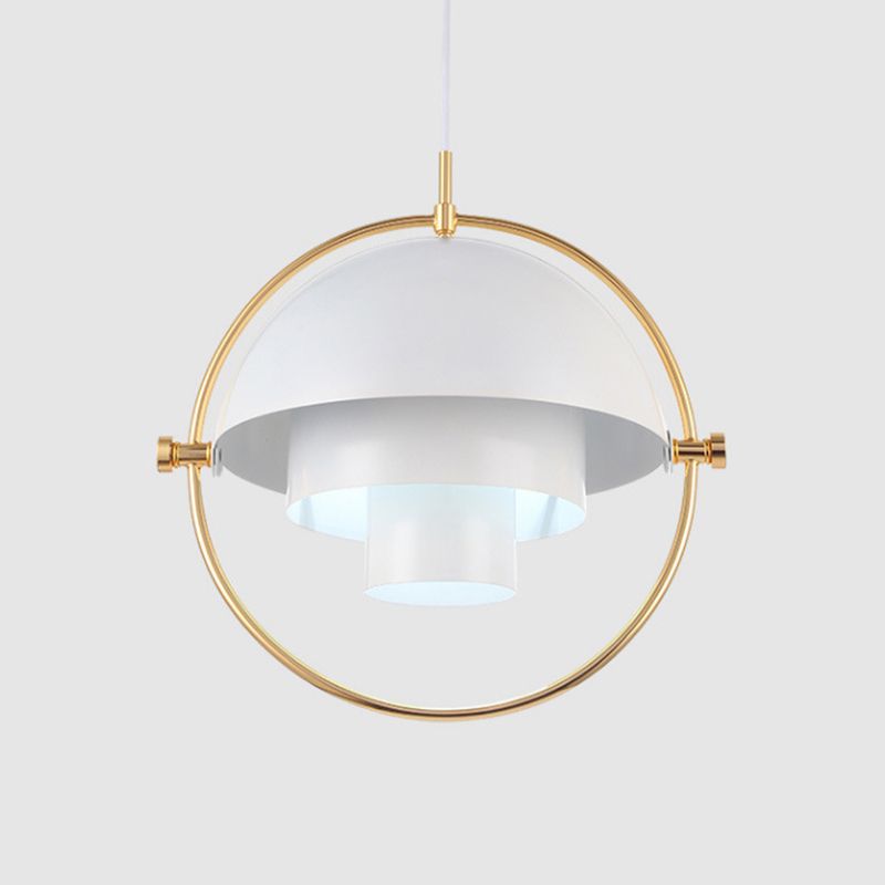 Lámpara colgante de metal de 3 shade posmoderna 1 lámpara de suspensión de la sala de estar de bombilla
