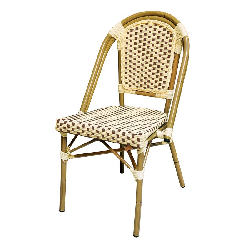 21" Wide Tropical Outdoor Chair Rattan Armles Dining Side Chair