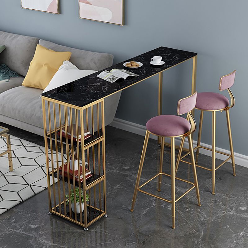 Mesa de barra de pub de mármol con rectángulo glammamam