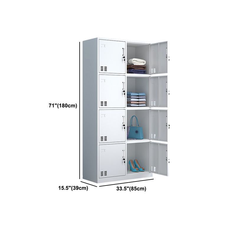 Modern Style Wardrobe White Colour Metal Wardrobe Closet With Doors