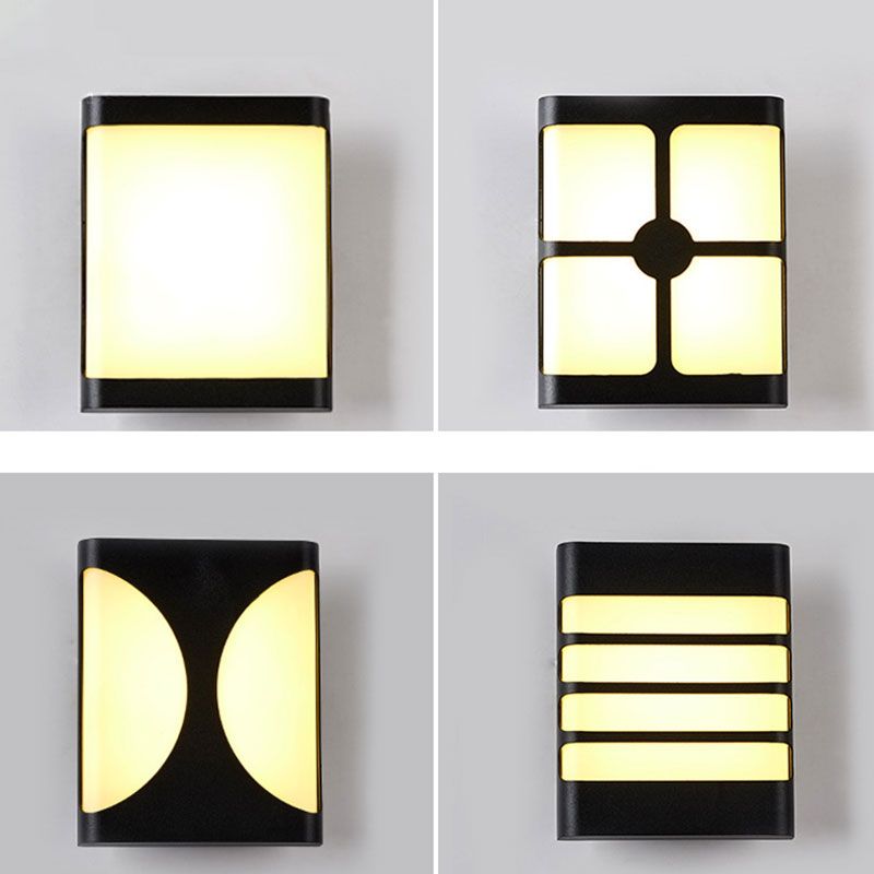 Geometrical Acrylic Wall Sconce Light Minimalist Black LED Wall Mount Lighting for Courtyard