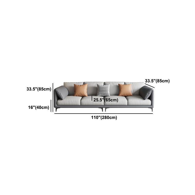 Stain Resistant Stationary Faux Leather Pillow Top Arm Standard Sofa