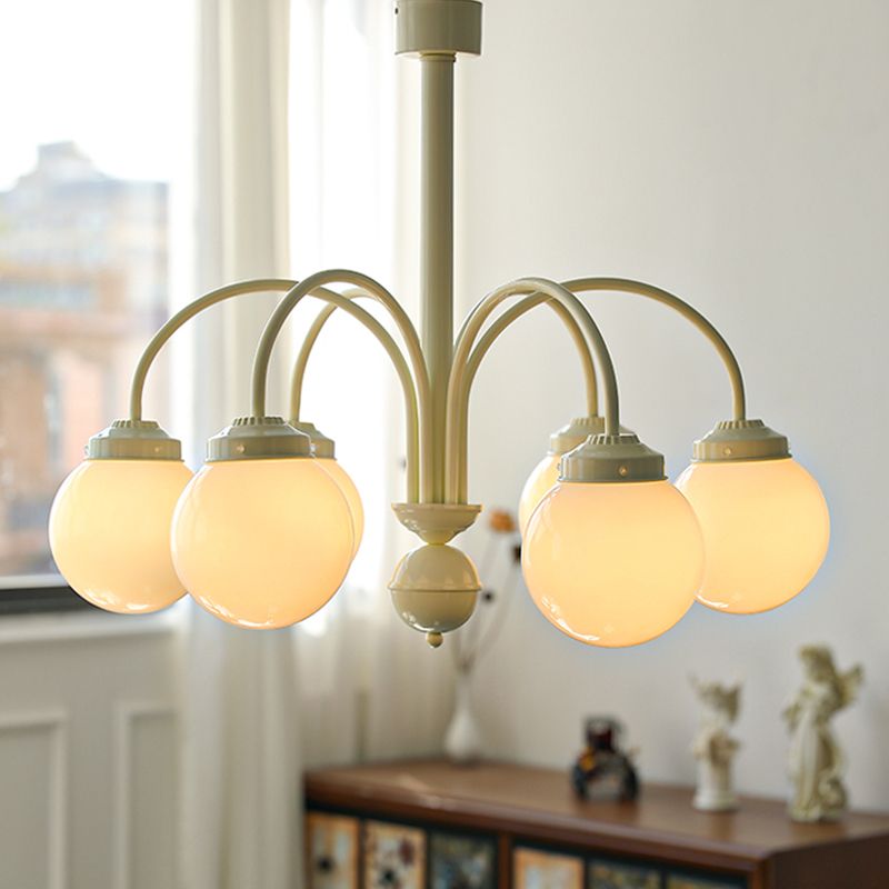 Luci a soffitto a sospensione di crema nordica Global Glass Cionsent lampadario per soggiorno