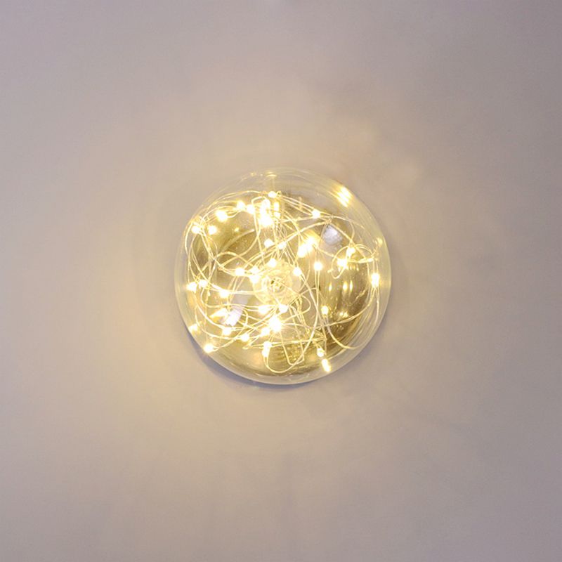 Luz de color de estrellado con forma de bola de cristal transparente LED de cristal del pasillo de cristal montado luz