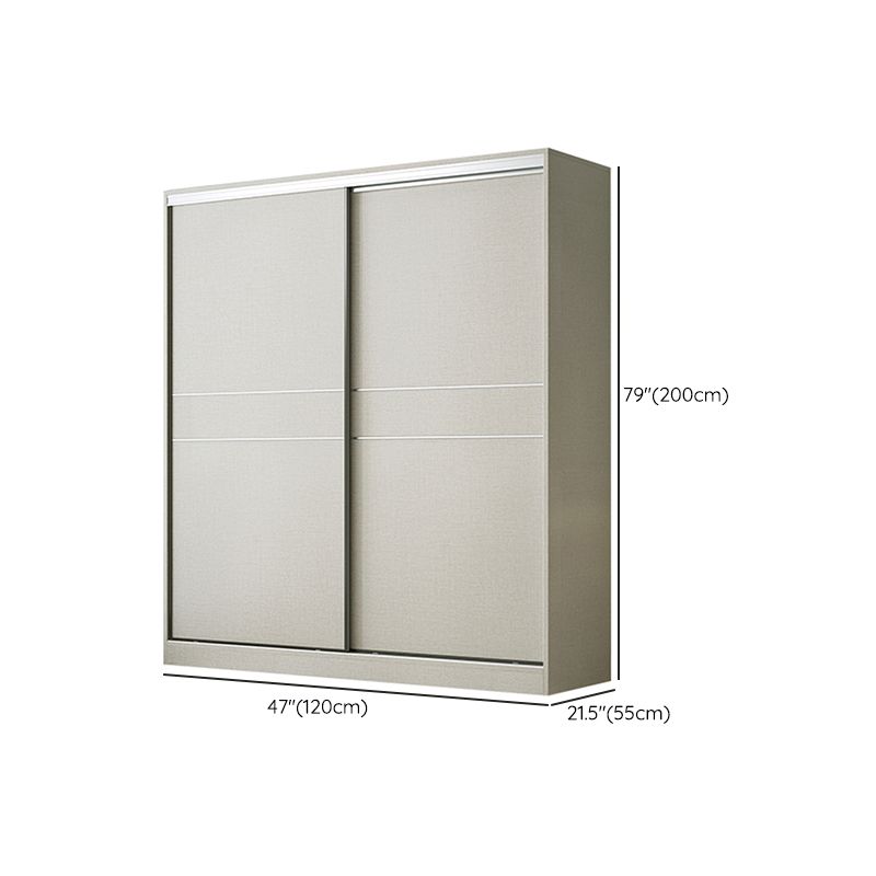 Modern Artificial Wood Wardrobe Freestanding Wardrobe with Sliding Doors for Living Room