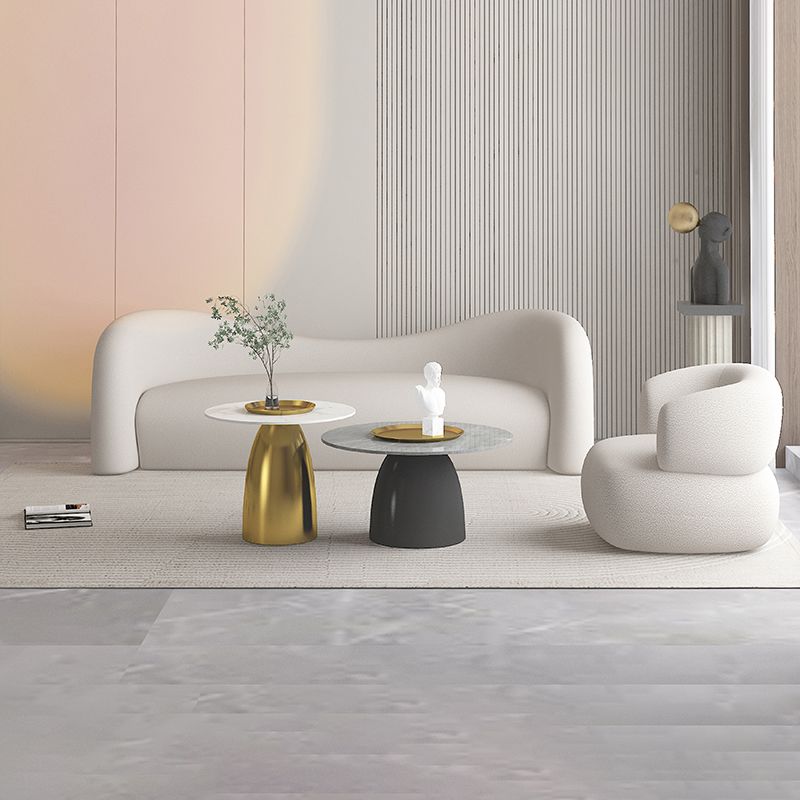 Contemporary Curved Sofa Modern Sloped Arm Sofa for Living Room, Apartment