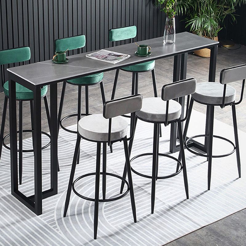 Industrial Bar Height Table Stone Top Bistro Table for Patio Use