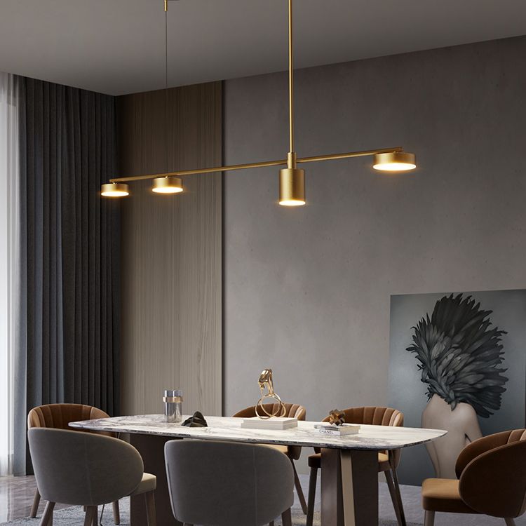 Drum Dinning Room Island Ceiling Light Metal LED Minimalist Island Pendant Light