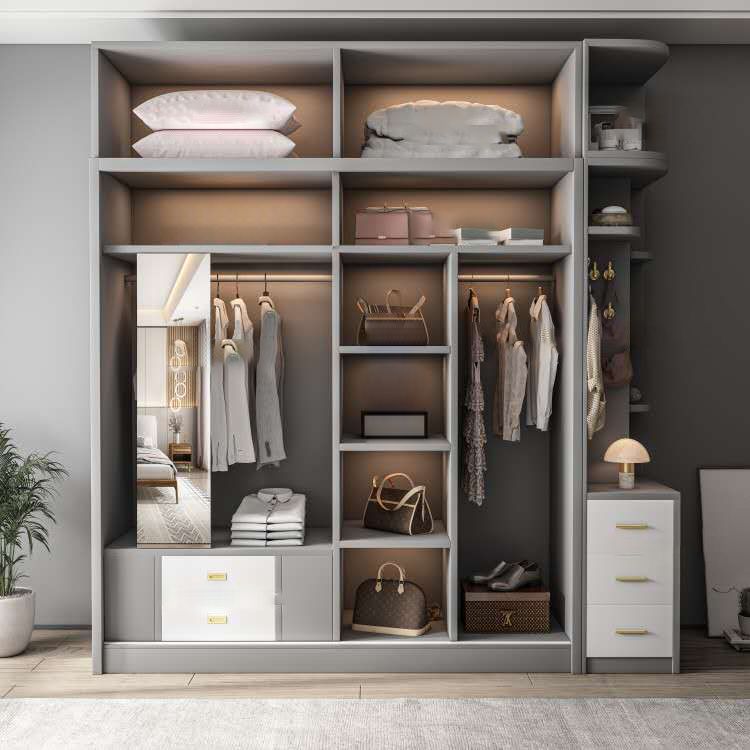 Contemporary Storage Cabinet Sliding Wardrobe Cabinet for Bedroom