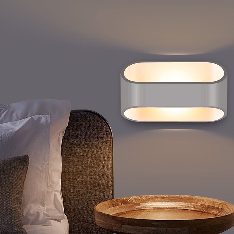 Modern Style Geometry Shade Wall Lamp Metal 2 Lights Sconces for Bedroom