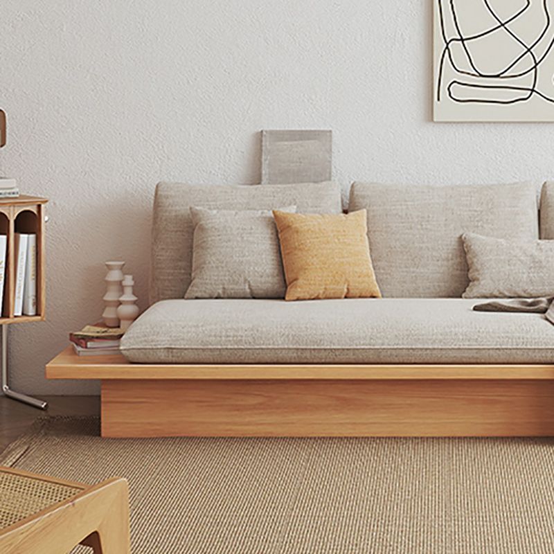 Cotton Blend Rolled Arm Sofa Loose Back 35"W Modern Sofa with Storage