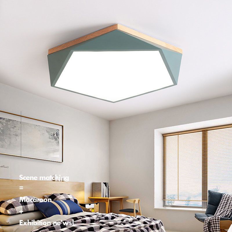 1 Light Round Shade Flush Mount Nordic Macaroon style Flush Mount Ceiling Light Fixture