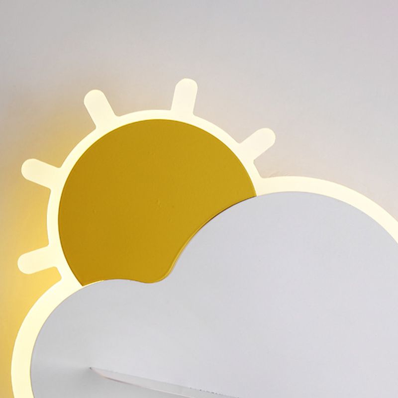 Cartoon Style Iron Wall Light LED Cloud Shape Wall Lamp for Children's Room