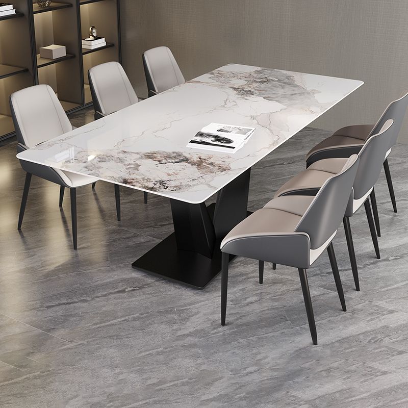 Modern Rectangle Sintered Stone Table Set 1/4/5/7 Pieces Dining Set