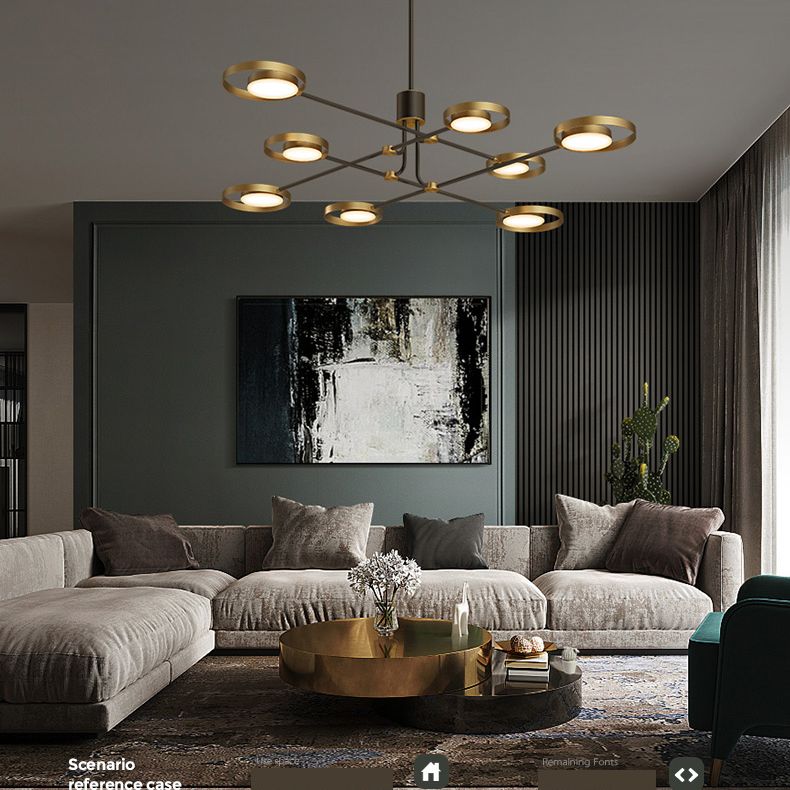 Metal Postmodern Chandelier LED Hanging Light for Living Room Dinning Room