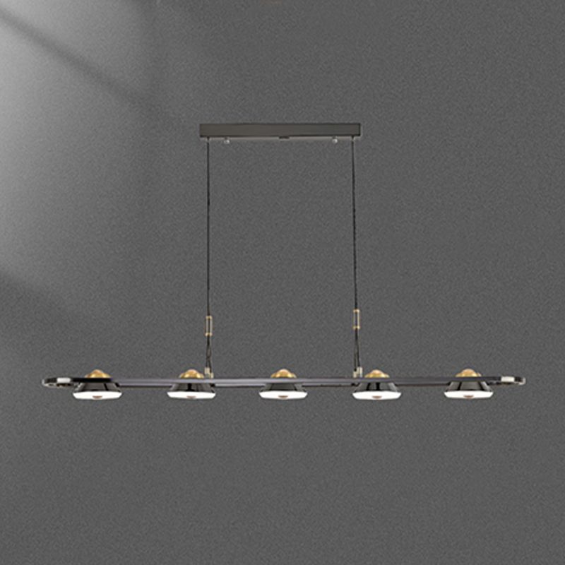 Black and Gold Hanging Light Modern Island Light Fixture with Metal for Dining Room