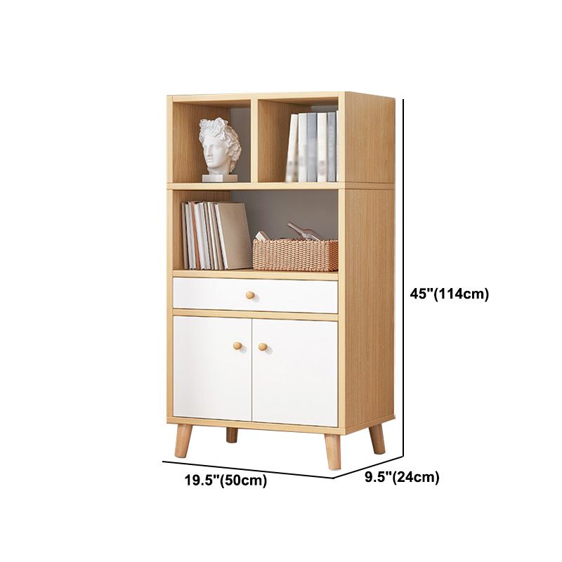 Wood Bookshelf Scandinavian Style Bookcase for Home Office and Study Room