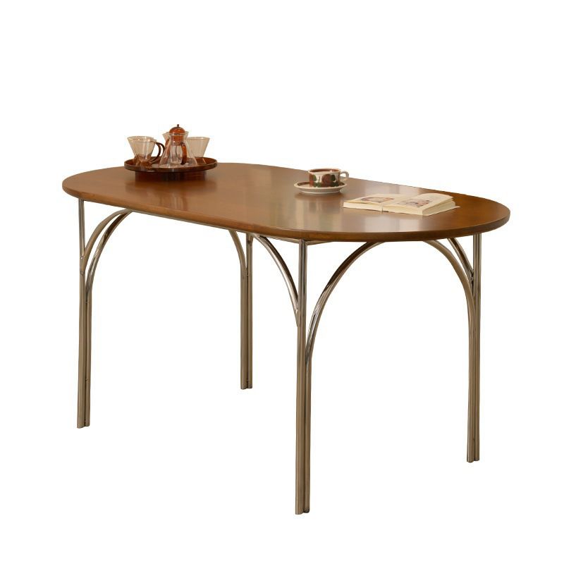 Oval Dining Room Kitchen Table Silver Frame Contemporary Dining Table