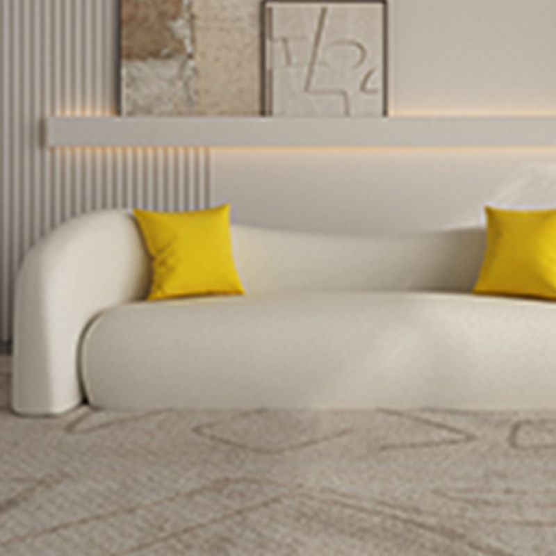 Contemporary Tight Back Sofa Tuxedo Arm Settee Couch in White