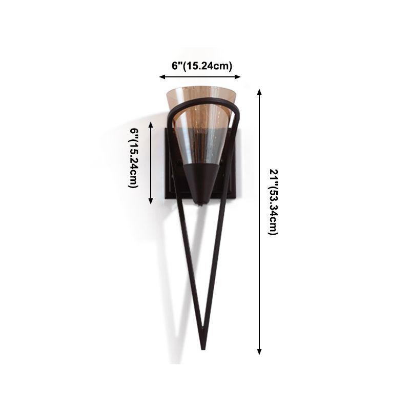 1 Light Cone Wall Mounted Light Fixture Industrial Style Glass Wall Lighting Ideas Lights