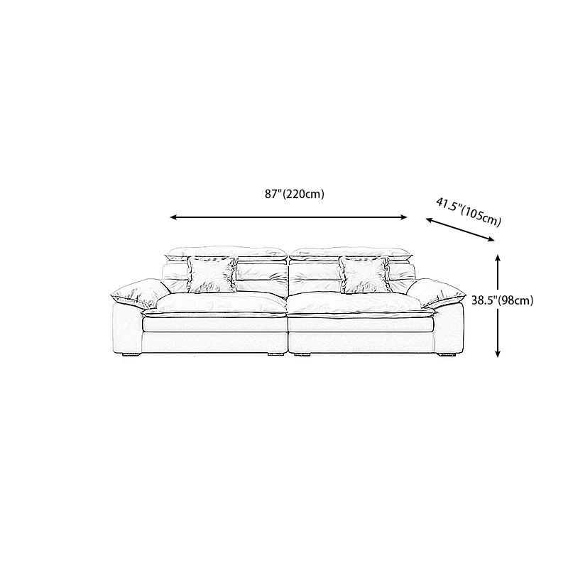 Square Arm Cushion Back Contemporary Removable Cushions Sofa & Chaise