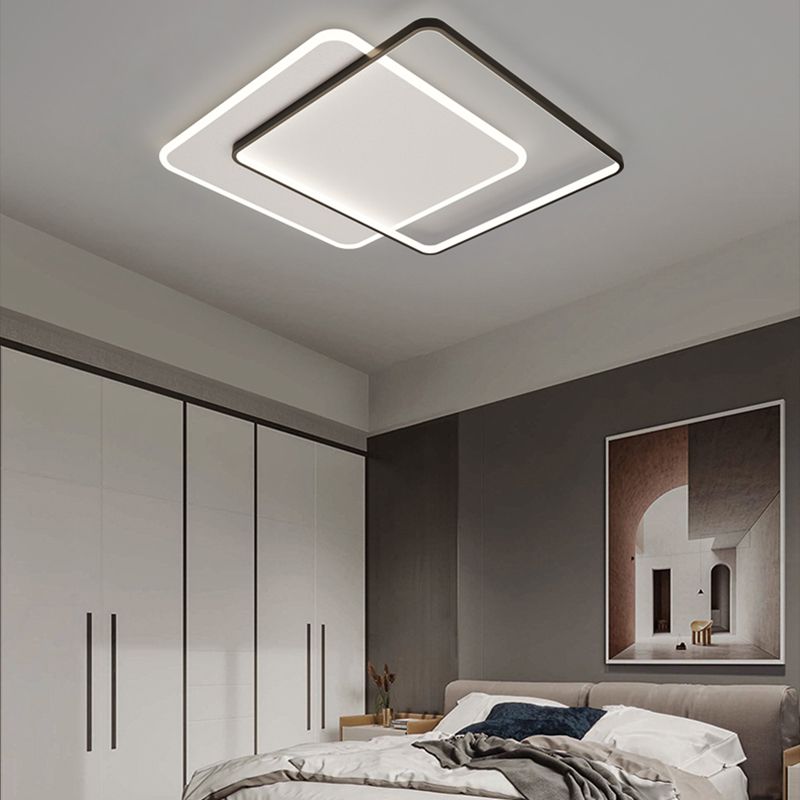Plafonniers encastrés géométriques modernes, luminaires encastrés en métal avec abat-jour en acrylique