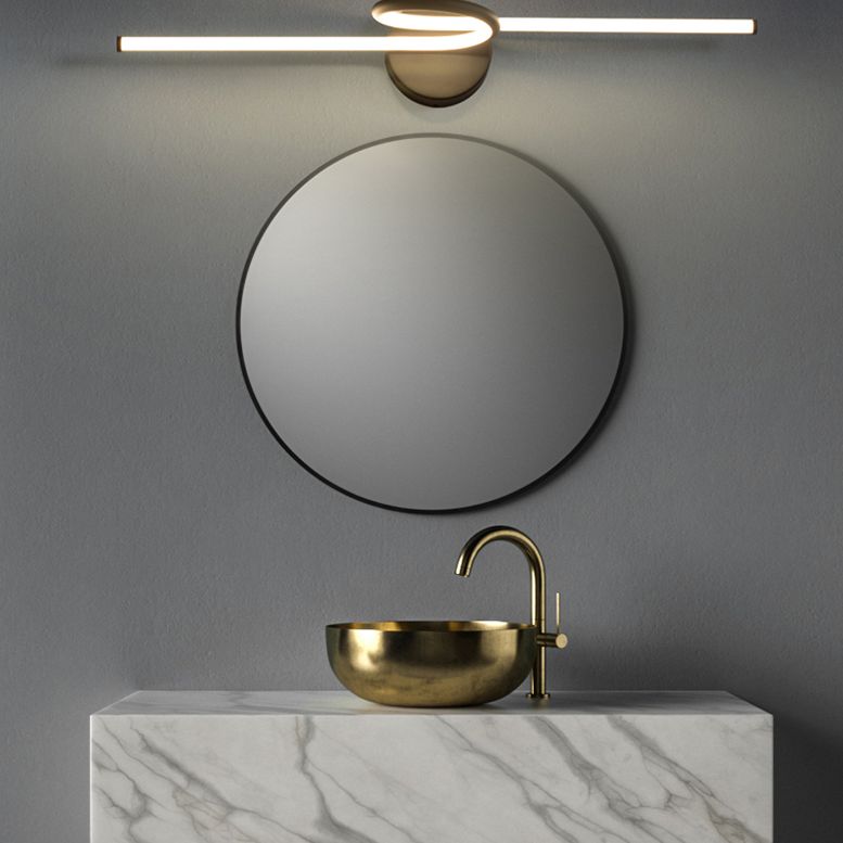 Linear Vanity Light Fixture Nordic Minimalist Style Metal Single Vanity Light
