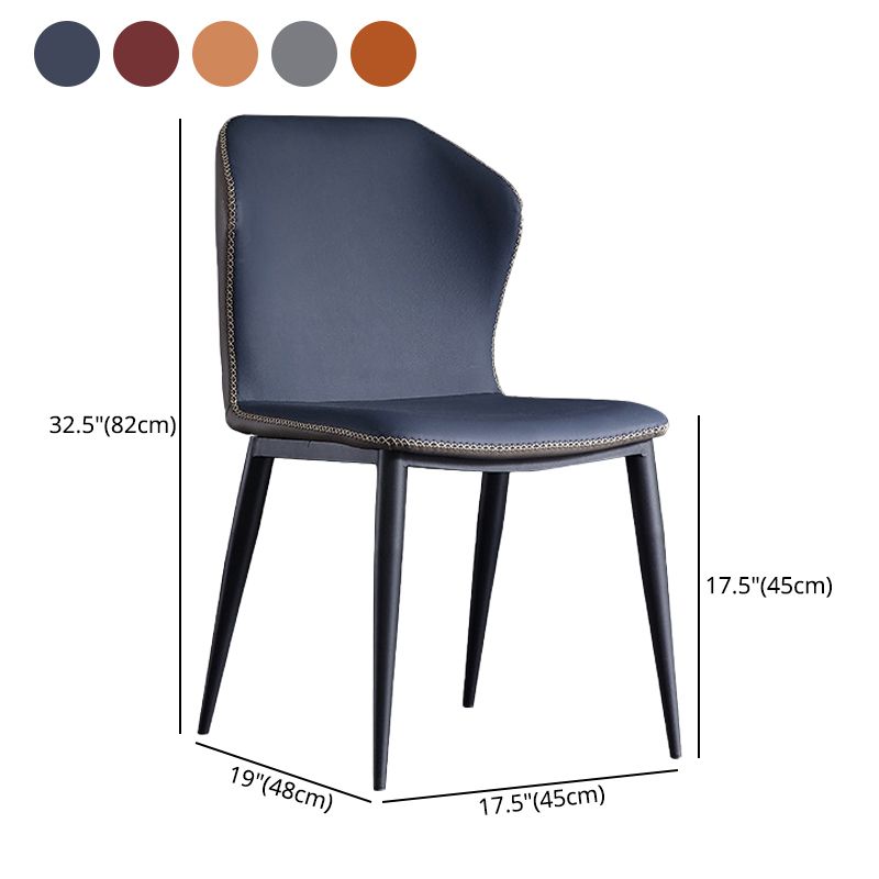 Silla lateral casera contemporánea Silla de comedor tapizada de metal con respaldo lateral