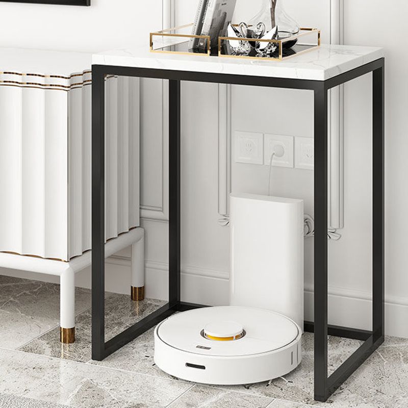 Frame Base Design Cocktail Table Slate Desktop Rectangular Coffee Table with Metal Base