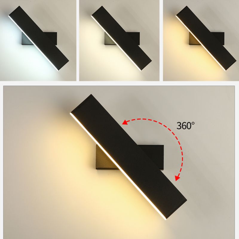 Modern Minimalist Style Rectangle Wall Mounted Light Fixture Metal 1 Light Wall Mounted Lighting for Bedroom