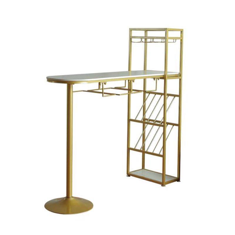 Specialty Pub Table Glam Bar Height 41-inch Bar Table with Wine Rack