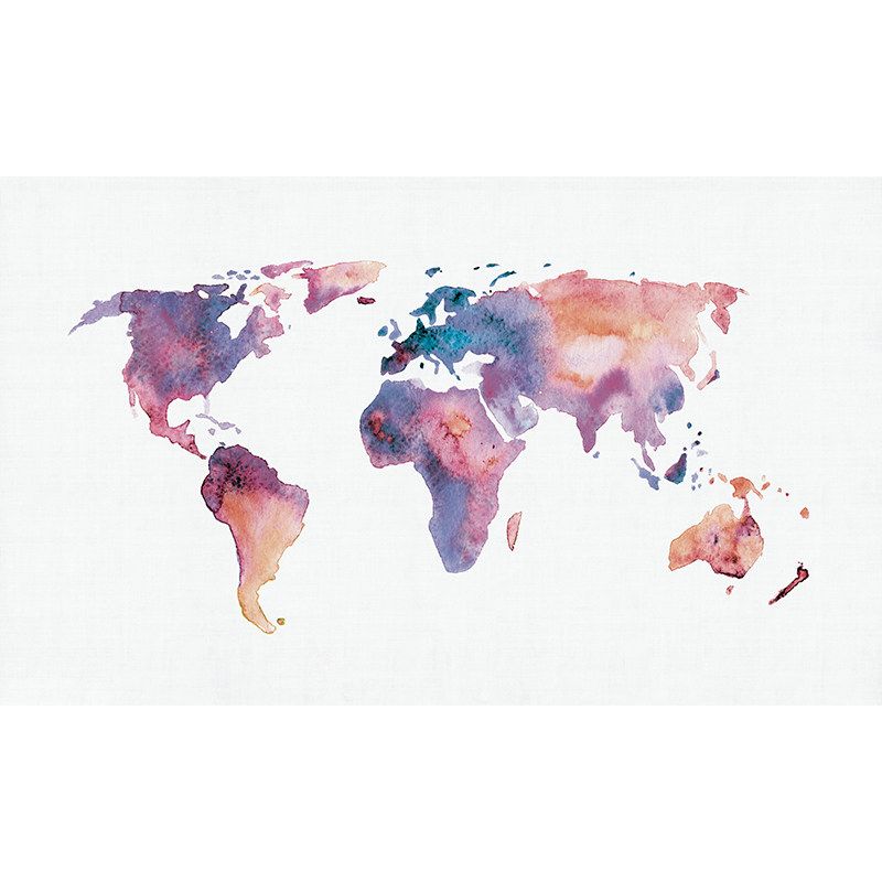 Moisture-Resistant World Map Mural Non-Woven Fabric Modern Wall Art for Reading Room