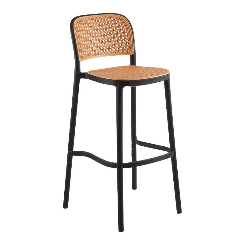 Modern Backrest Armless Counter Stool Plastic Hight Stool with 4 Legs