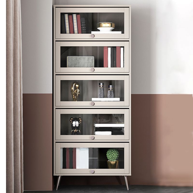 Modern Style Bookcase Wood Bookshelf with Door for Home Office