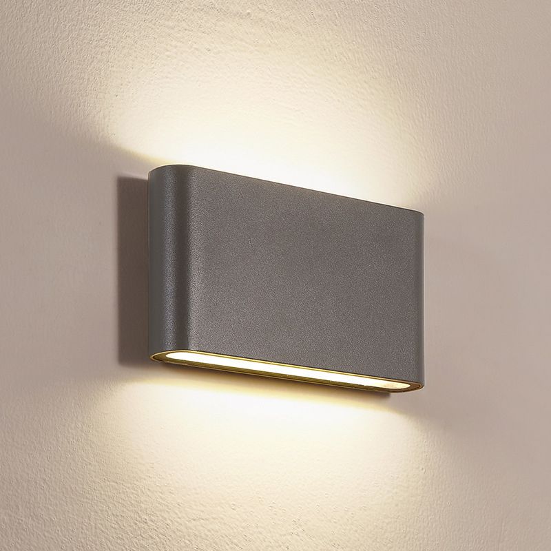 Splicle de pared LED de aluminio negro con esmerilado estilo moderno estilo de montaje en pared impermeable al aire libre
