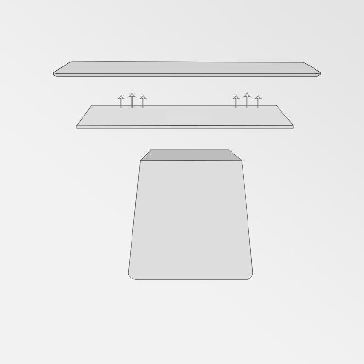 Minimalist Style Dining Table with White Fixed Table and Pedestal Base for Home Use