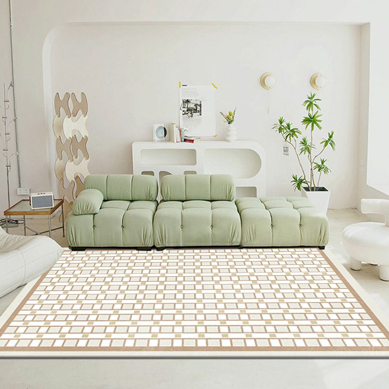 Modern Color Block Carpet Geometric Area Rug Polyester Carpet with Non-Slip Backing