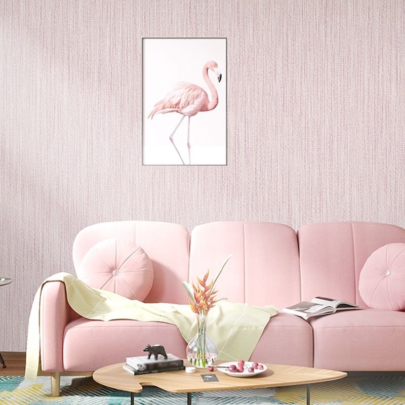 Modern Solid Striped Wallpaper Roll Pastel Color Stain-Proof Wall Art for Dining Room