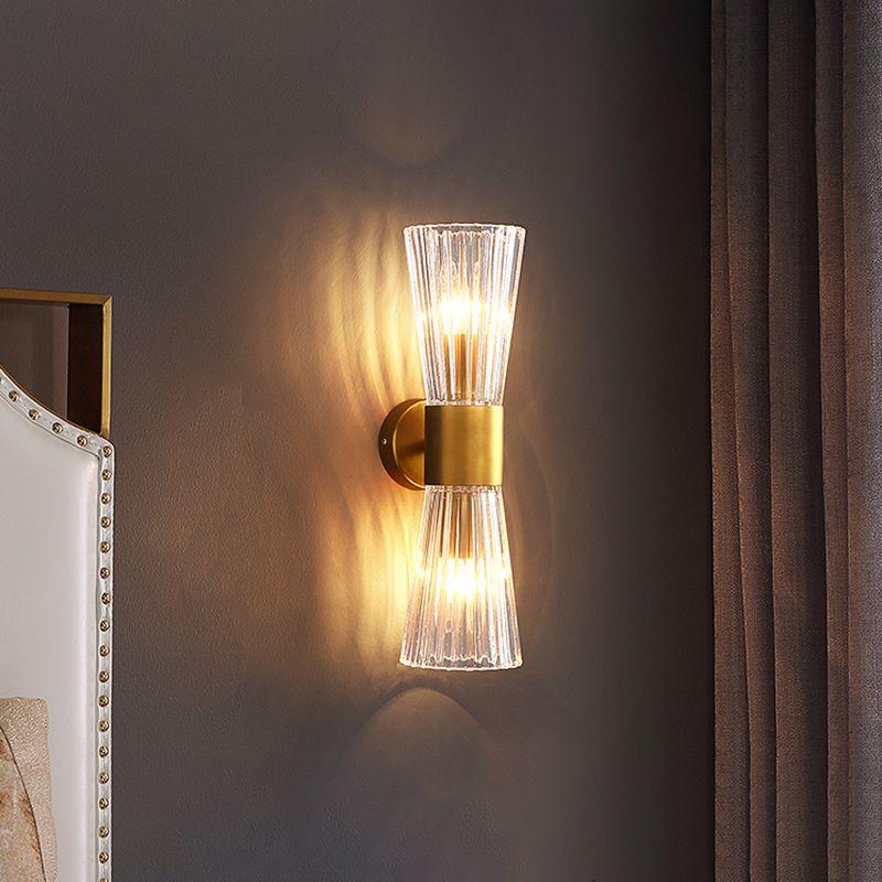 Stile moderno Style geometrico Sconcetto lampada con foglie di cristallo per la parete della camera da letto in oro