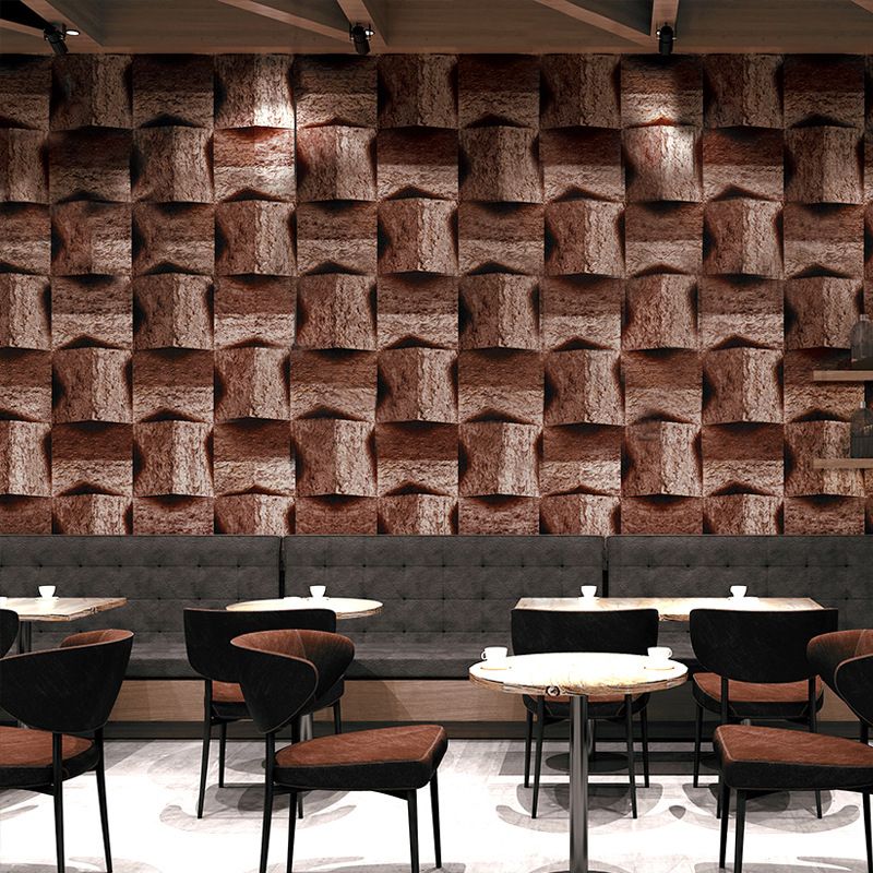 Sandy Yellow 20.5"W x 31'L Vinyl Water-Resistant 3D Faux Wood Wallpaper