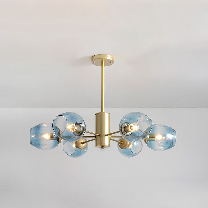 Contemporary Hanging Ceiling Lights Clear Glass Pendant Chandelier for Living Room