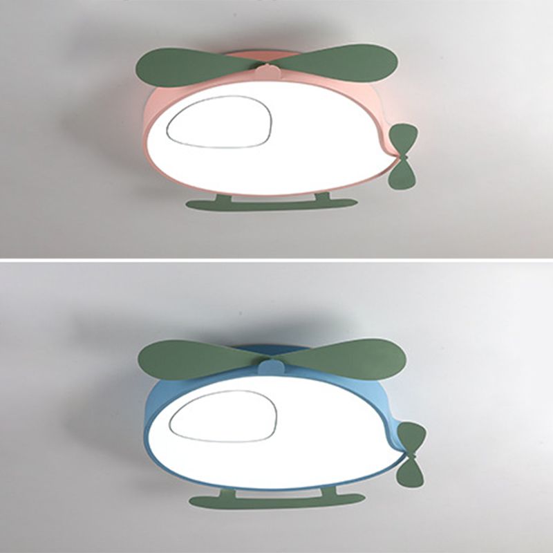 Cartoon vliegtuigvormige plafondlamp metalen babykamer LED-inbouwlamp met acryl diffuser